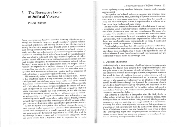 (PDF) The Normative Force of Suffered Violence
