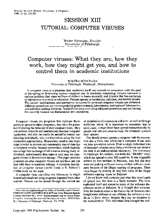 (PDF) Computer viruses: What they are, how they work, how they might ...
