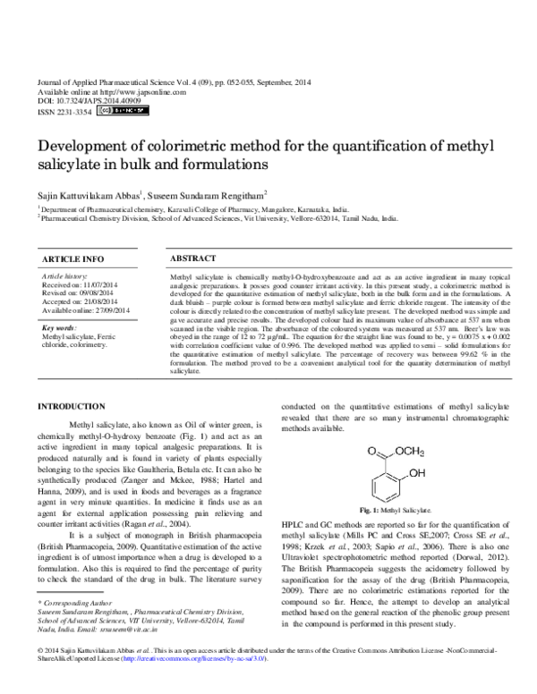 (PDF) Development of colorimetric method for the quantification of ...