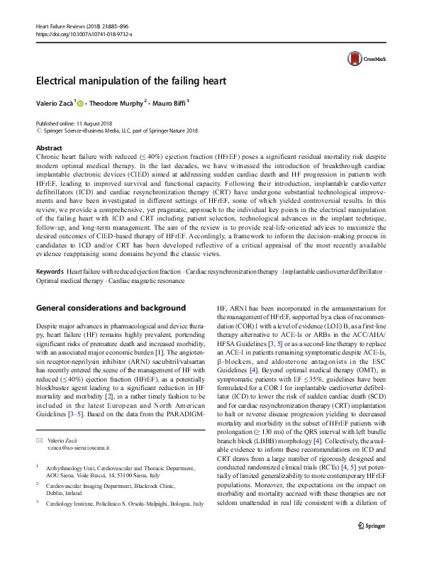 (PDF) Electrical manipulation of the failing heart