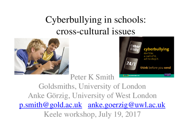 (PDF) Cyberbullying in Schools : Cross-Cultural Issues