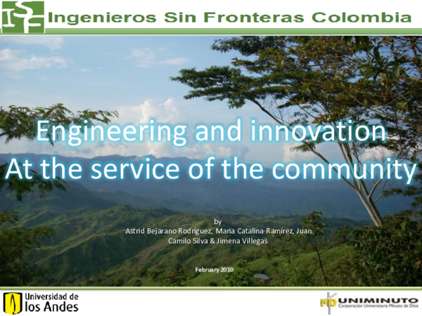 (PDF) Engineering and innovation At the service of the community