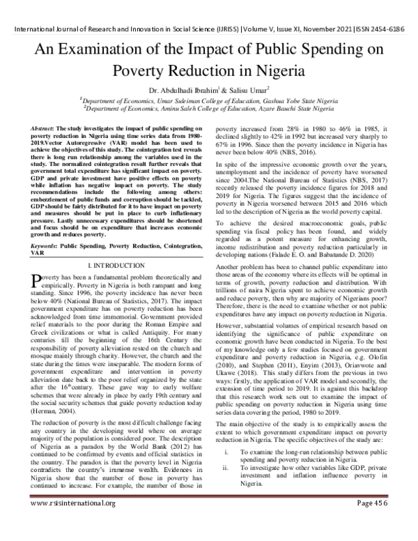 (PDF) An Examination of the Impact of Public Spending on Poverty ...
