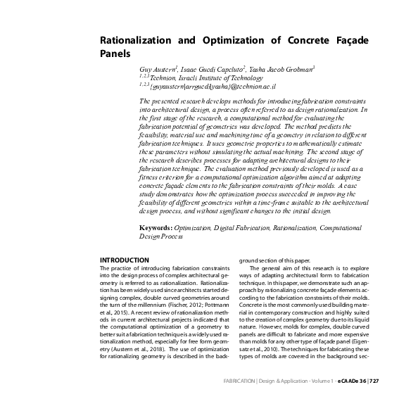 (PDF) Rationalization and Optimization of Concrete Façade Panels