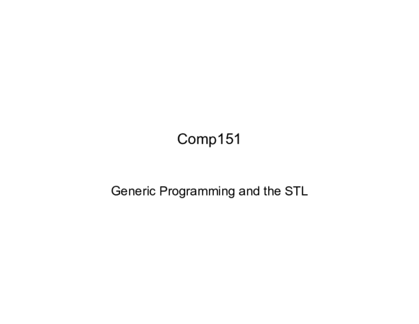 PDF) Generic Programming and the STL