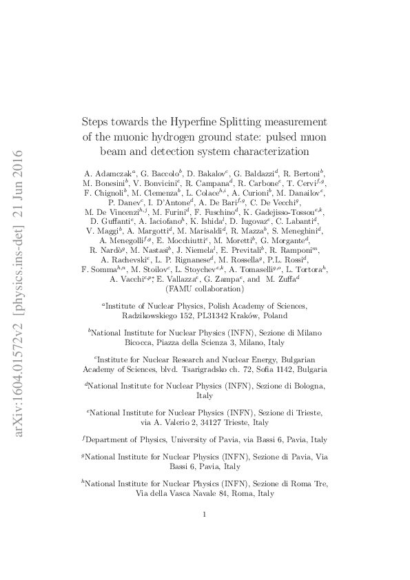 (PDF) Steps towards the hyperfine splitting measurement of the muonic ...
