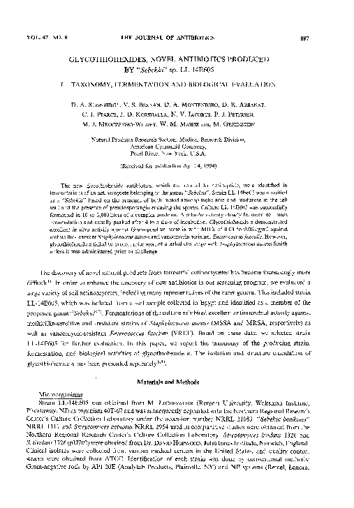 (PDF) Glycothiohexides, novel antibiotics produced by 