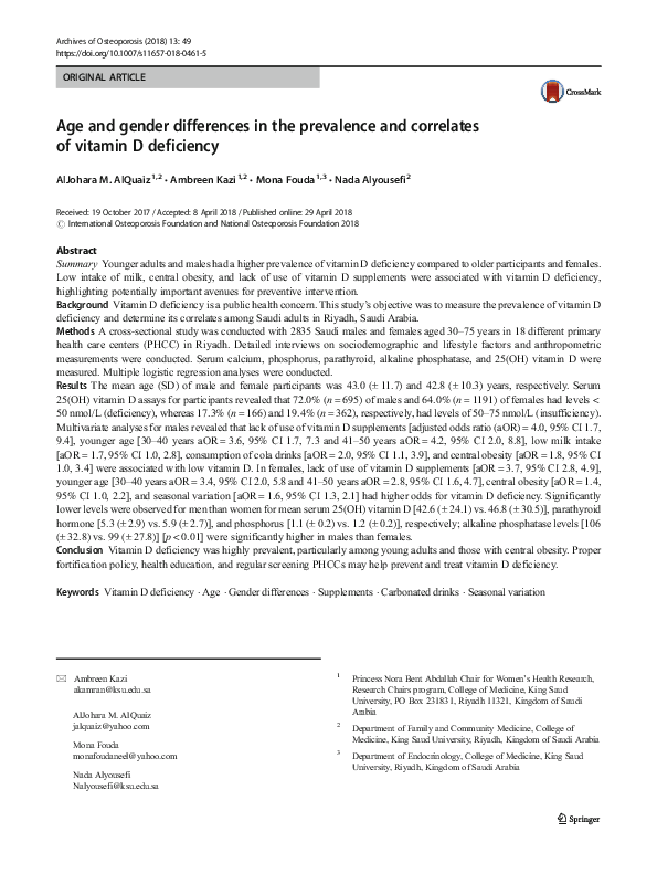 (PDF) Age and gender differences in the prevalence and correlates of ...