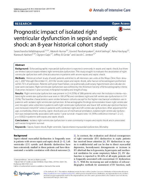 (PDF) Prognostic impact of isolated right ventricular dysfunction in ...