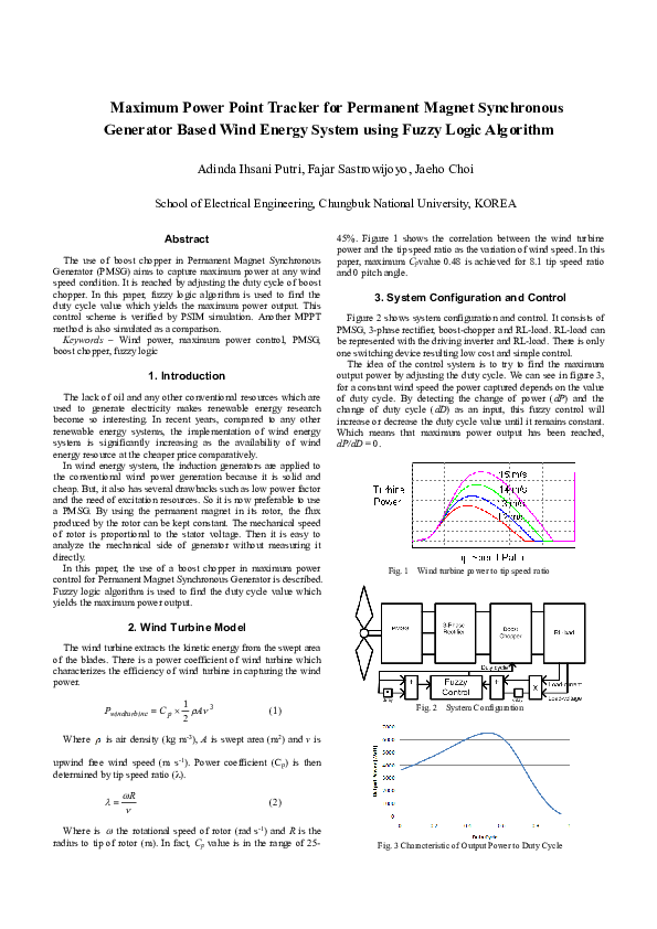 (PDF) Maximum Power Point Tracker for Permanent Magnet Synchronous ...