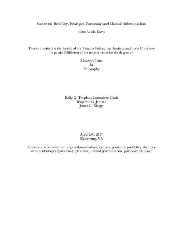 (PDF) Geometric Possibility, Ideological Parsimony, and Monistic ...
