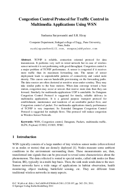 (PDF) Congestion Control Protocol for Traffic Control in Multimedia ...