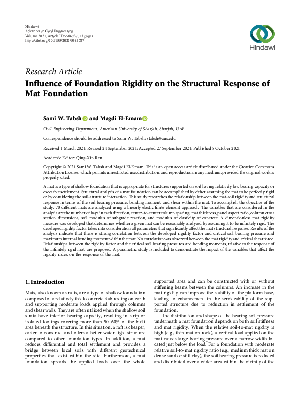 (PDF) Influence of Foundation Rigidity on the Structural Response of ...