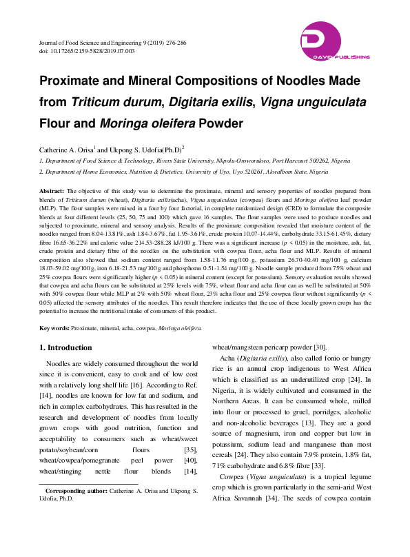 (PDF) Proximate and Mineral Compositions of Noodles Made from Triticum ...