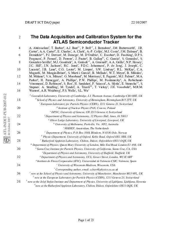 (PDF) The data acquisition and calibration system for the ATLAS ...