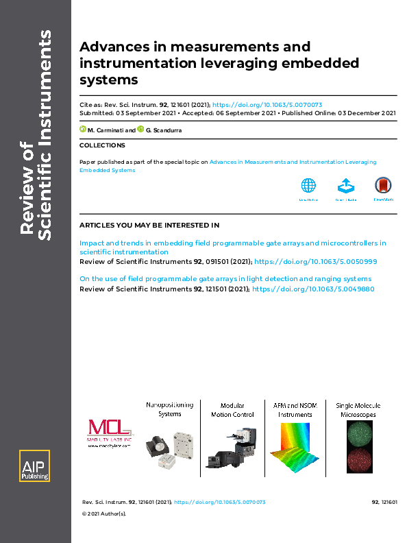 (PDF) Advances in measurements and instrumentation leveraging embedded ...