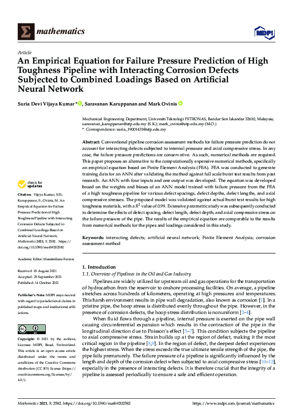 (PDF) An Empirical Equation for Failure Pressure Prediction of High ...