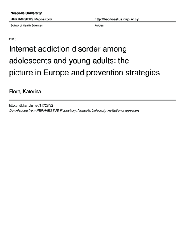(PDF) Internet addiction disorder among adolescents and young adults ...