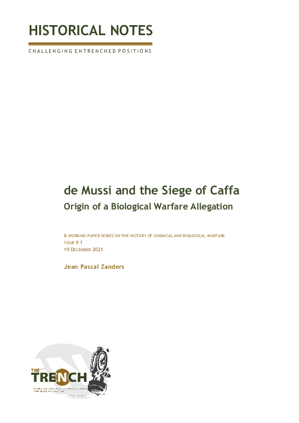 de Mussi and the Siege of Caffa: Origin of a Biological Warfare Allegation