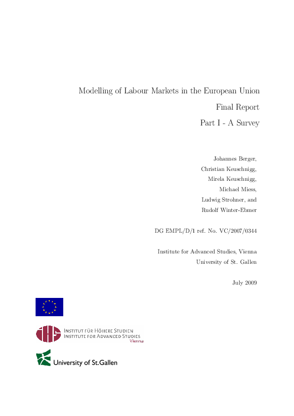 (PDF) Modelling of Labour Markets in the European Union: Final Report ...