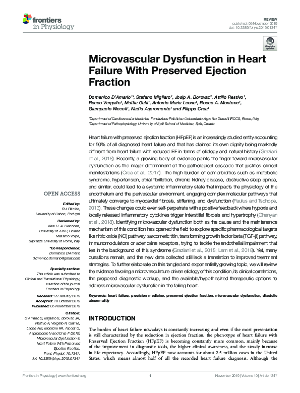 (PDF) Microvascular Dysfunction in Heart Failure With Preserved ...
