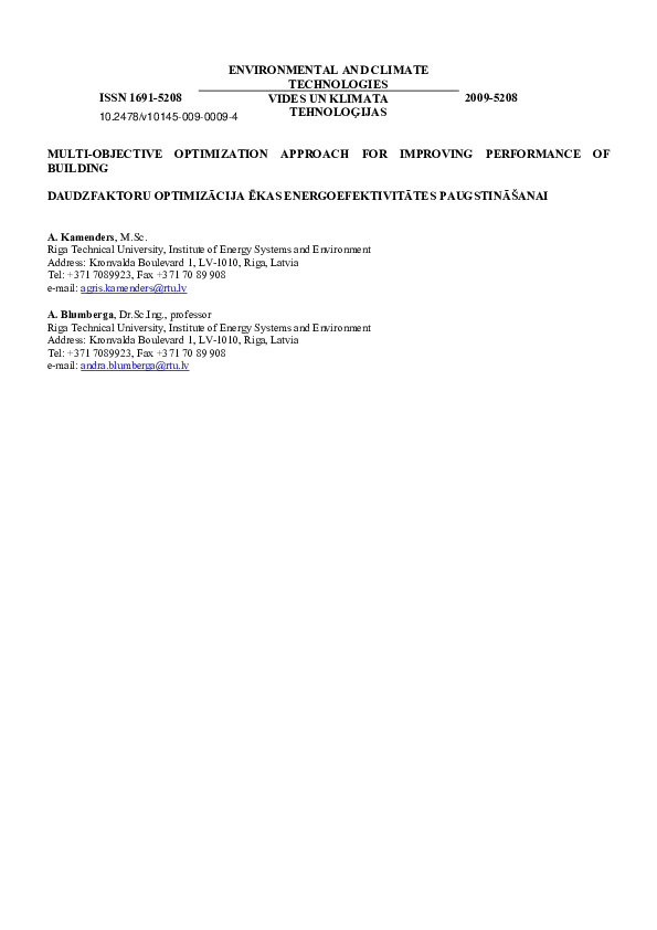 (PDF) Multi-Objective Optimization Approach for Improving Performance ...
