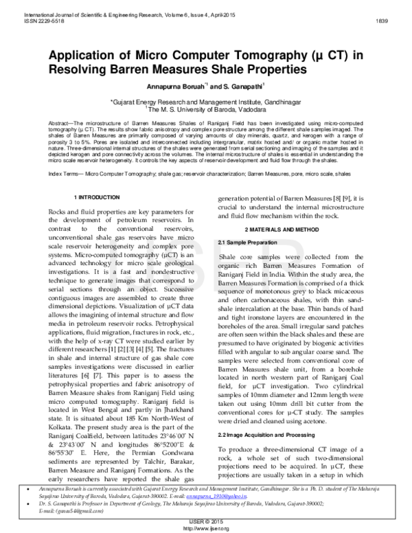 (PDF) Application of Micro Computer Tomography (µ CT) in Resolving ...