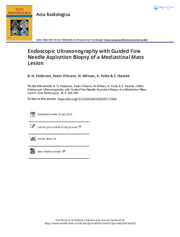 (PDF) Endoscopic Ultrasonography with Guided Fine Needle Aspiration ...