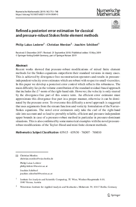 (PDF) Refined a posteriori error estimation for classical and pressure ...