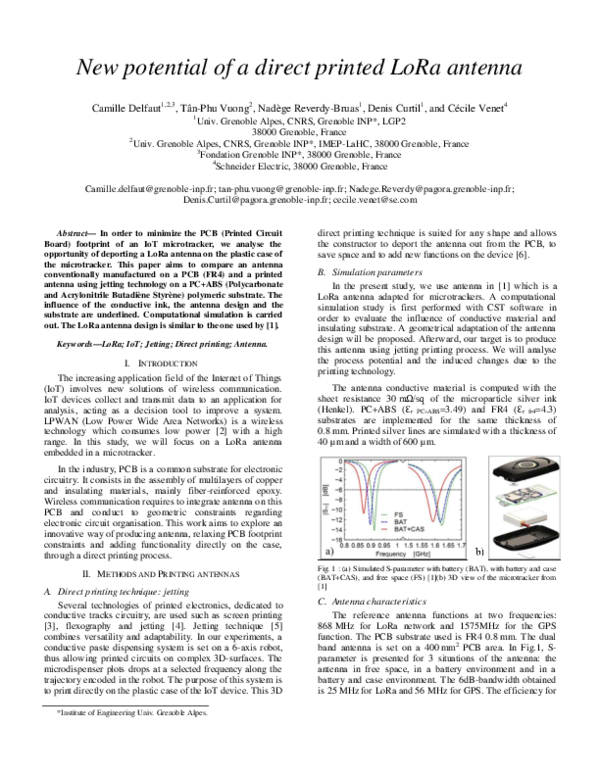 (PDF) New potential of a direct printed LoRa antenna