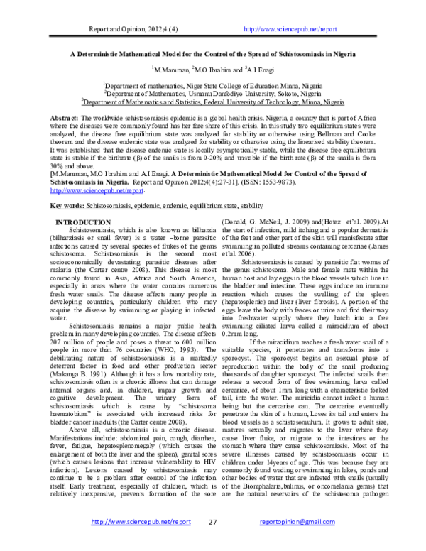 (PDF) A Deterministic Mathematical Model for the Control of Spread of ...