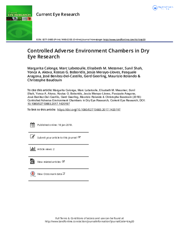 (PDF) Controlled Adverse Environment Chambers in Dry Eye Research