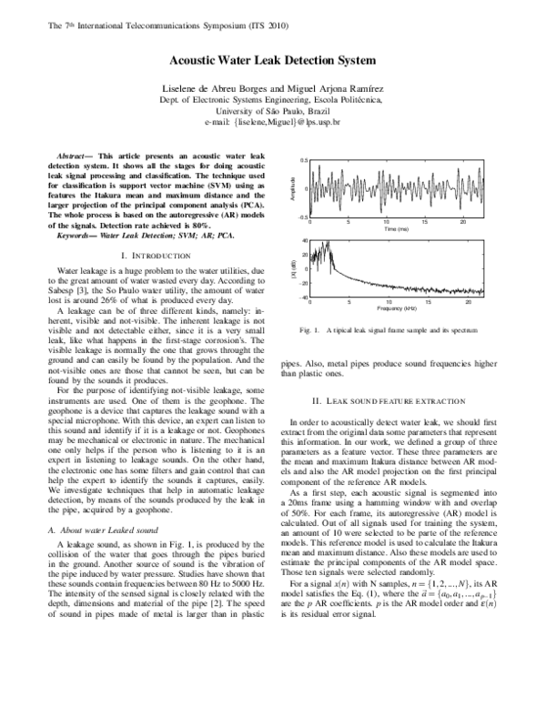 (PDF) Acoustic Water Leak Detection System