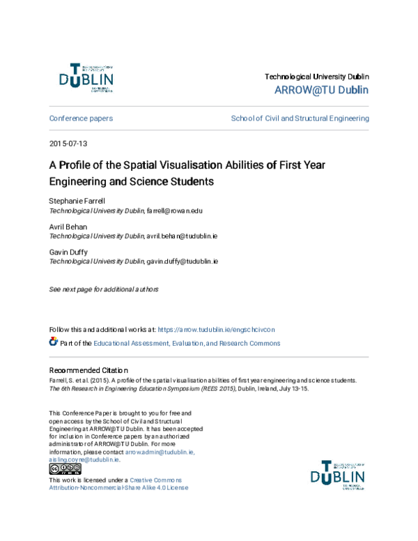 (PDF) A Profile of the Spatial Visualisation Abilities of First Year ...