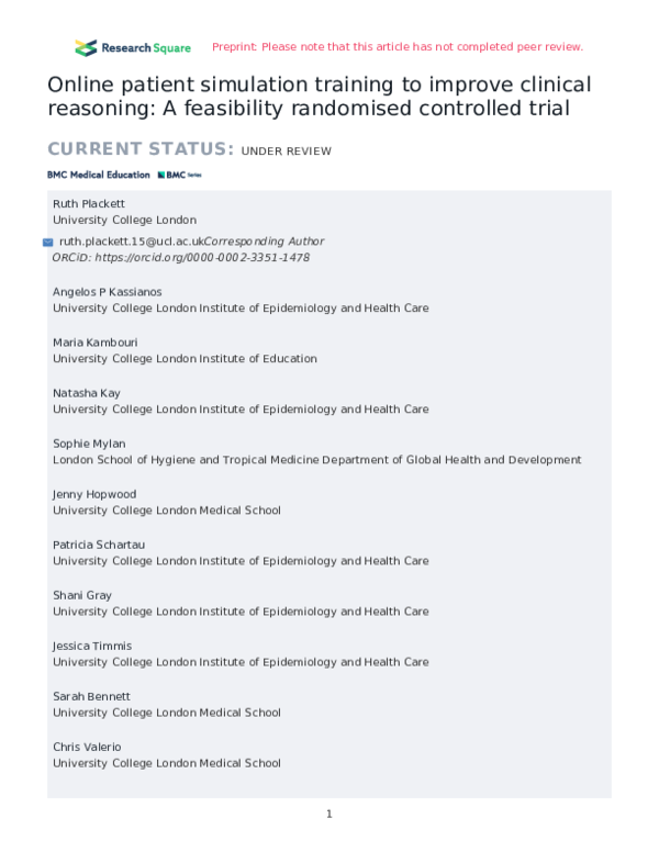 (PDF) Online patient simulation training to improve clinical reasoning ...