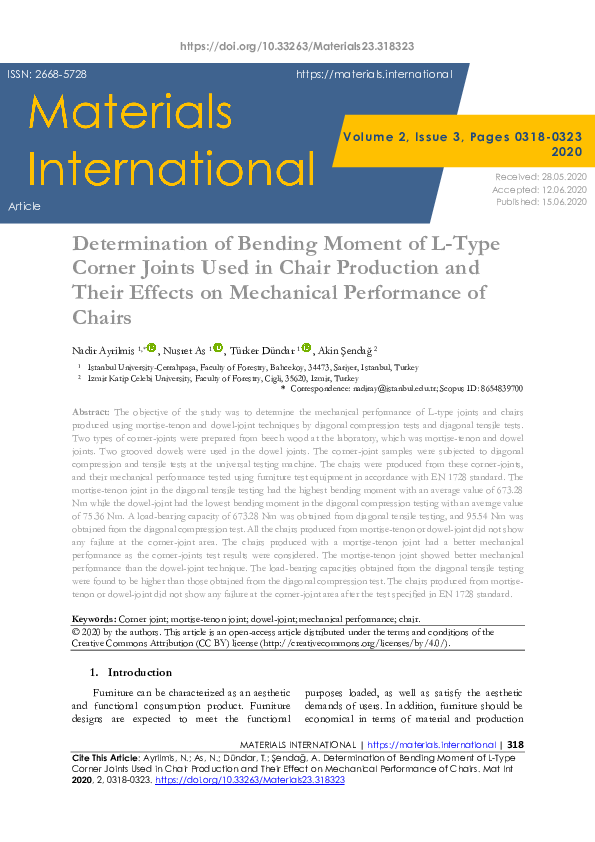 (PDF) Determination of Bending Moment of L-Type Corner Joints Used in ...