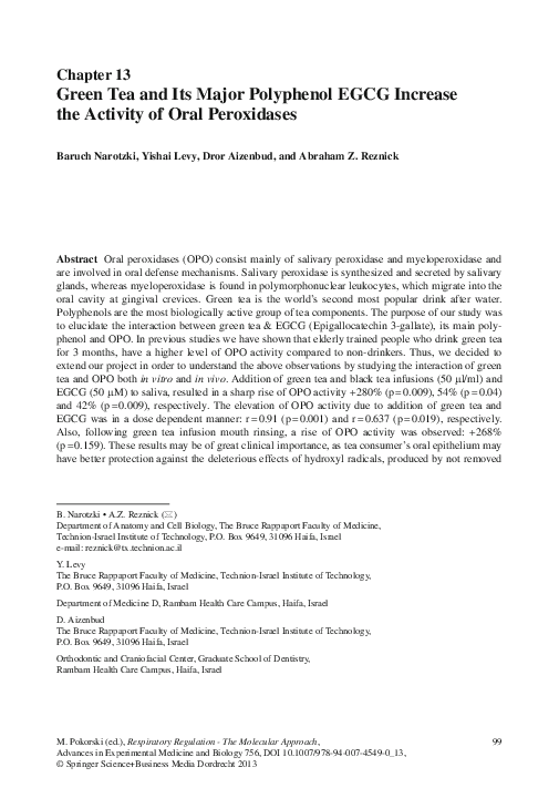 (PDF) Green tea and its major polyphenol EGCG increase the activity of ...