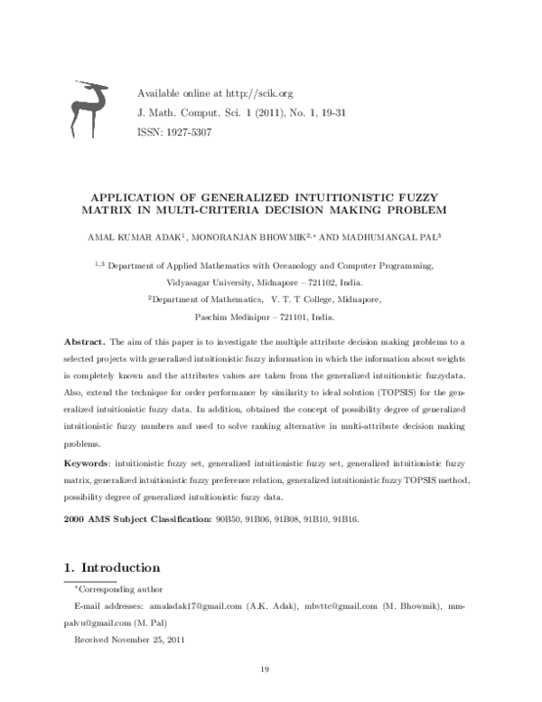 (PDF) Application of generalized intuitionistic fuzzy matrices in multi ...