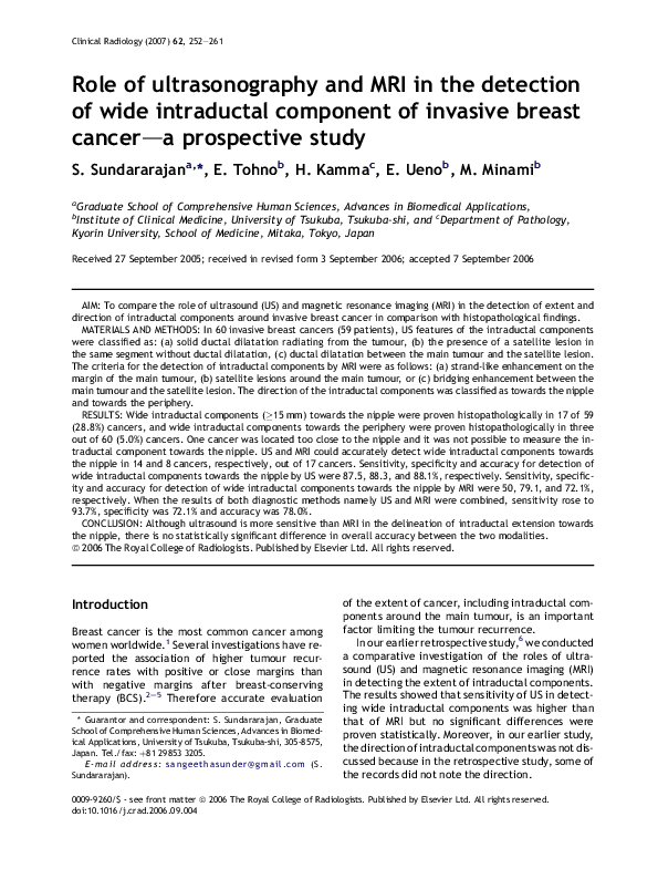 (PDF) Role of ultrasonography and MRI in the detection of wide ...