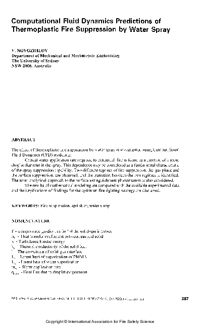(PDF) Computational Fluid Dynamics Predictions Of Thermoplastic Fire ...