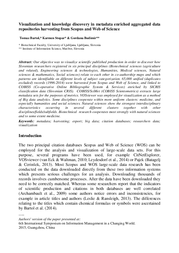 (PDF) Visualization and knowledge discovery in metadata enriched ...
