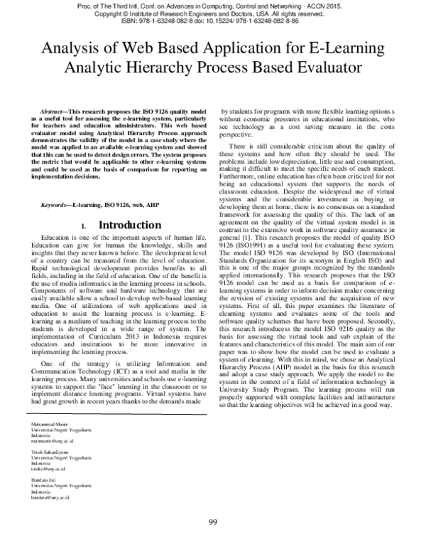 (PDF) Analysis of Web Based Application for E Learning Analytic ...