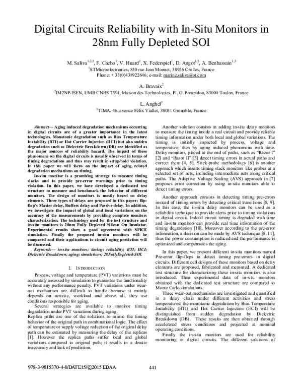 (PDF) Digital Circuits Reliability with In-Situ Monitors in 28nm Fully ...