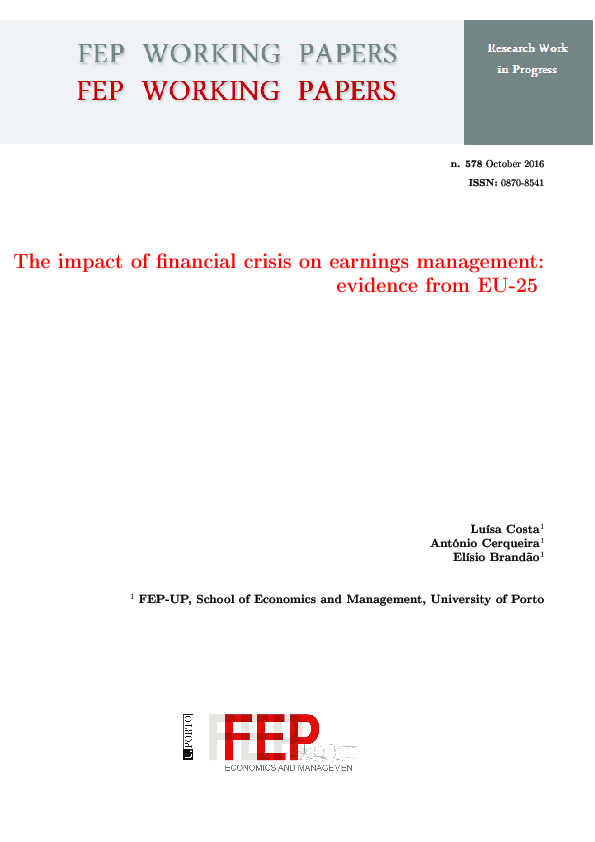 (PDF) The impact of financial crisis on earnings management: evidence ...