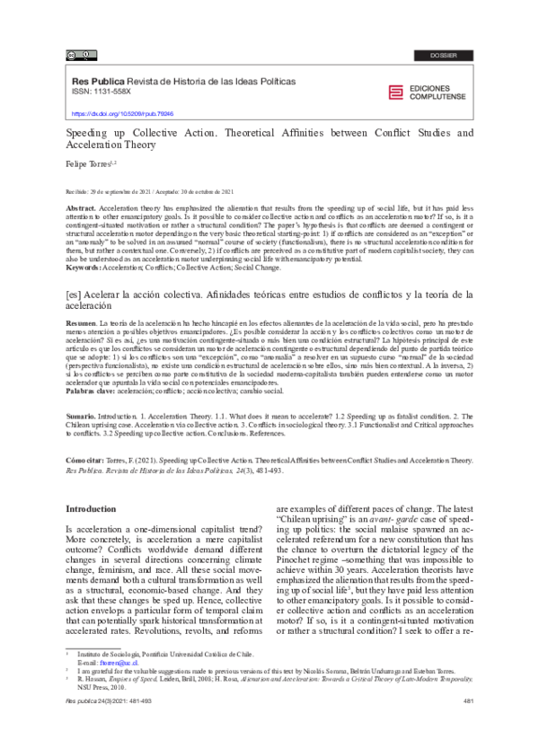 (PDF) Speeding up Collective Action. Theoretical Affinities between ...