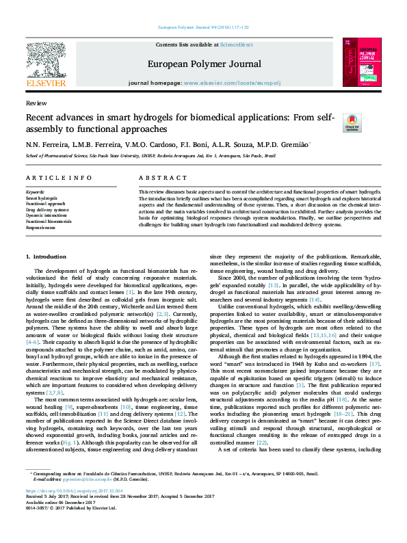 (PDF) Recent advances in smart hydrogels for biomedical applications ...