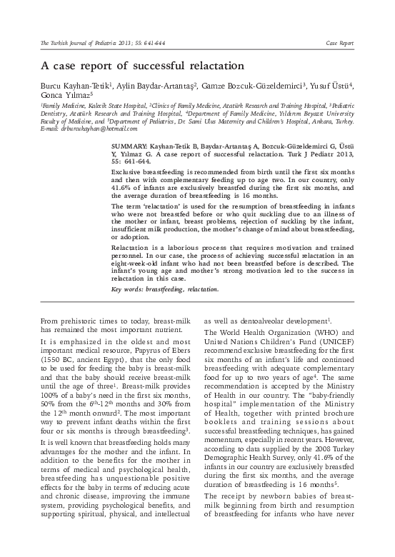 (PDF) A case report of successful relactation