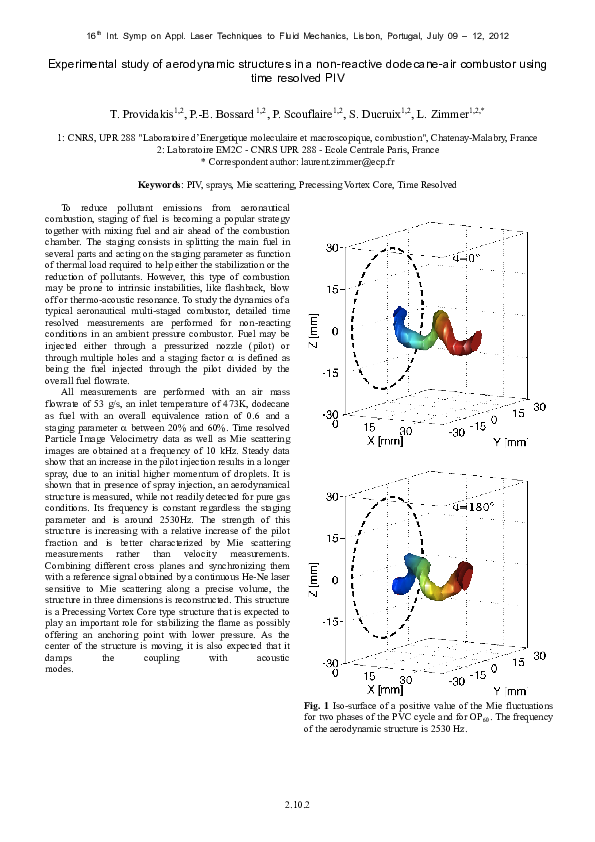 (PDF) Experimental study of aerodynamic structures in a non-reactive ...