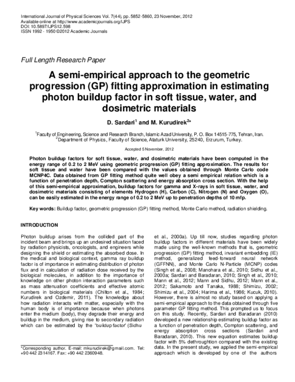 (PDF) A semi-empirical approach to the geometric progression (GP ...