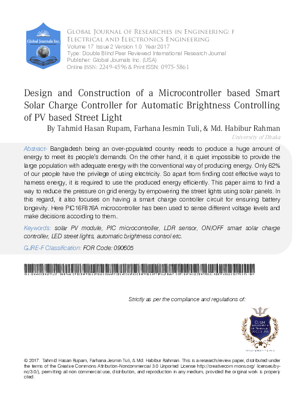 (PDF) Design and Construction of a Microcontroller based Smart Solar ...